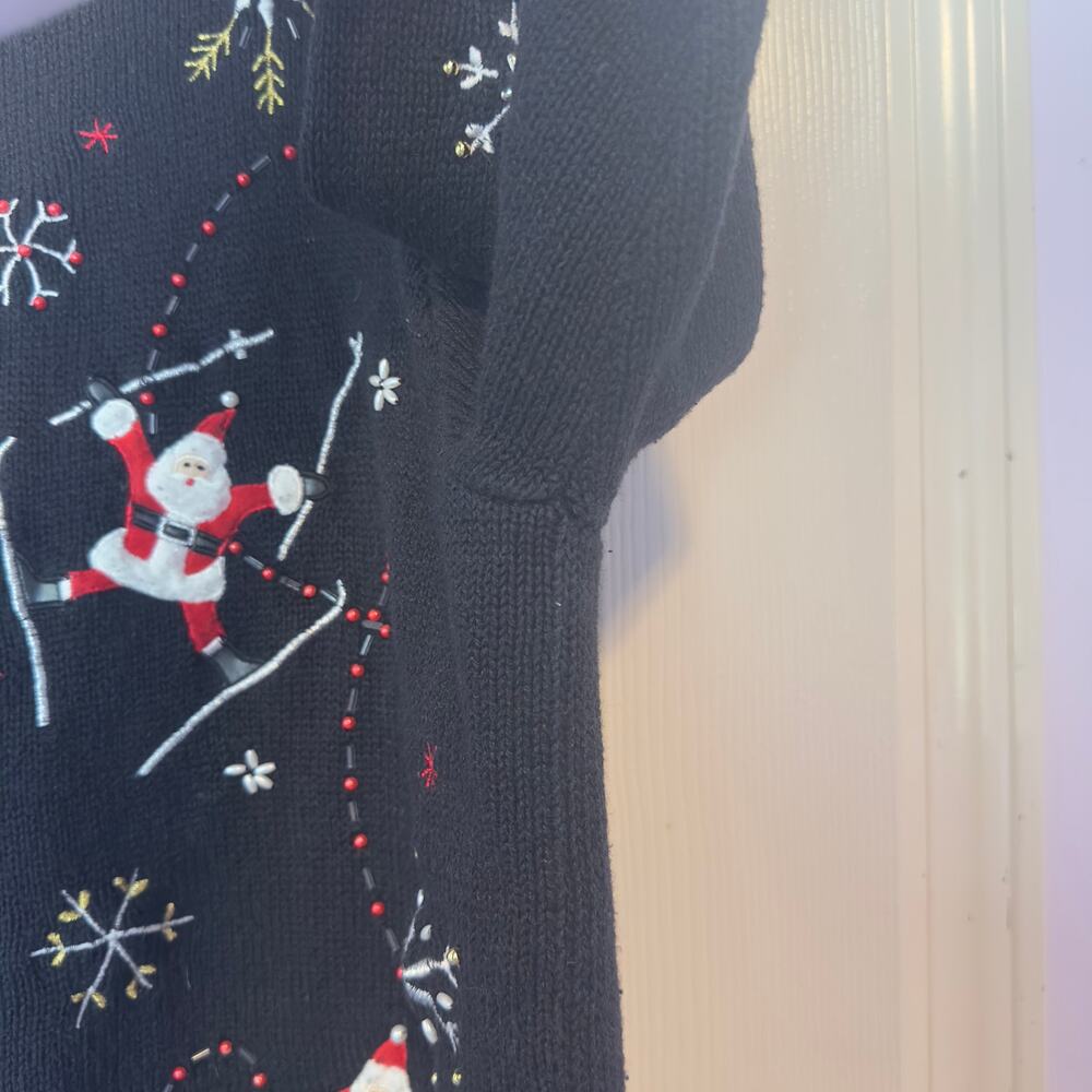 VTG Designers Originals Studio Fa La La Christmas Zip Up Cardigan Sweater Size L - Picture 13 of 13